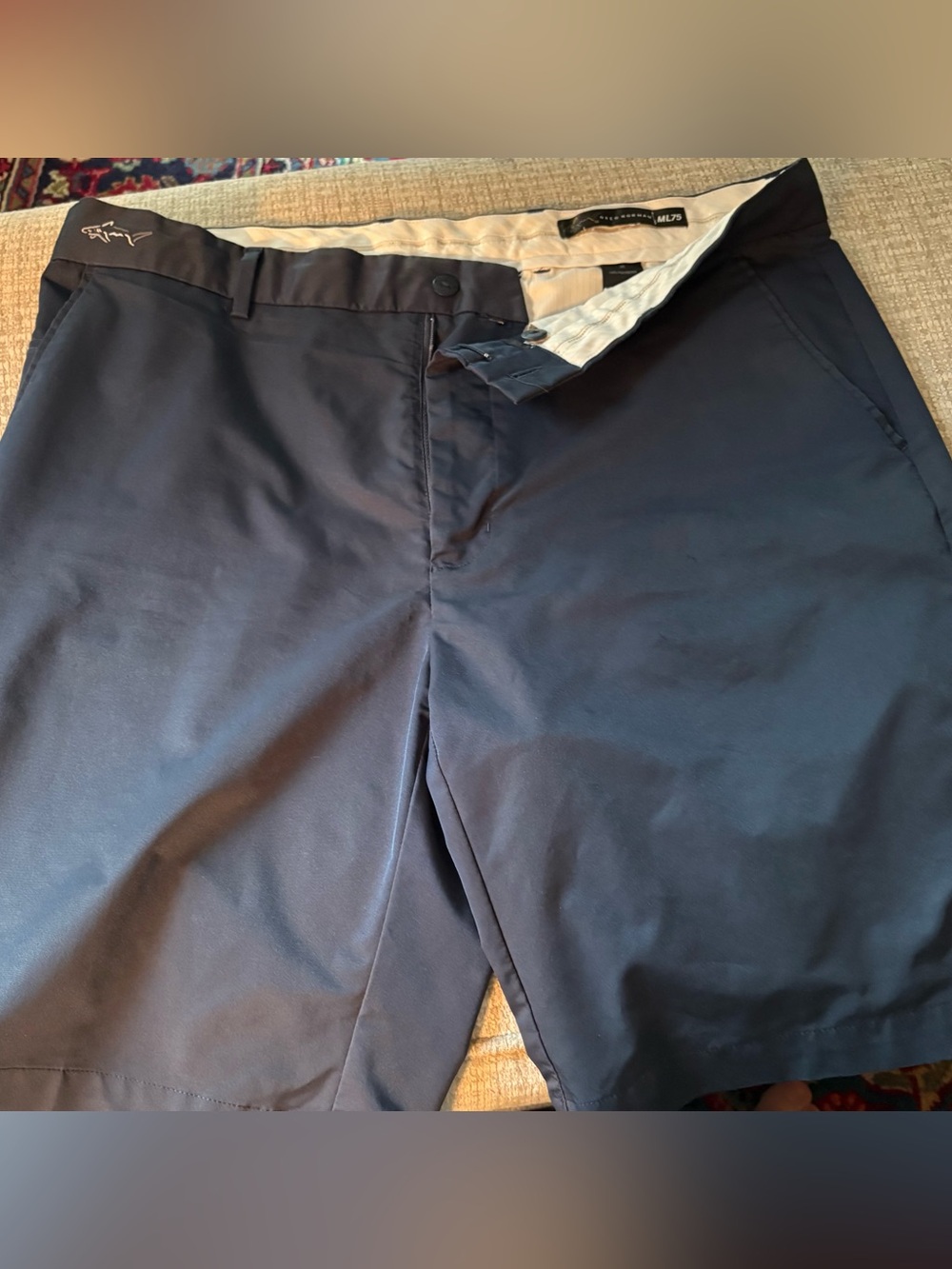 Greg Norman Collection Navy Flat-Front Performance Shorts